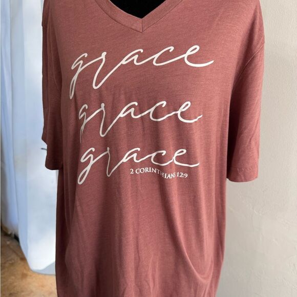 Bella Canvas Tops - Bella Canvas Heather CVC V-Neck T-Shirt in Pink